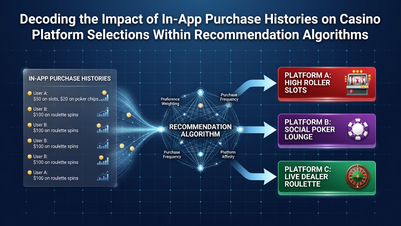 Visualization of in-app purchase data flowing into casino recommendation algorithms