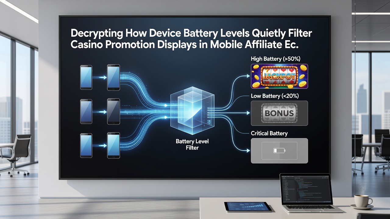 Analytics dashboard displaying battery level filters applied to casino affiliate campaigns