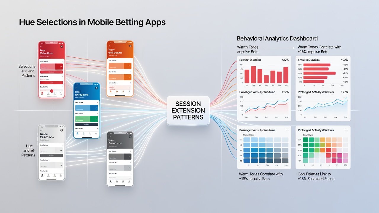 Analytics dashboard showing hue variation impacts on session duration metrics in betting applications