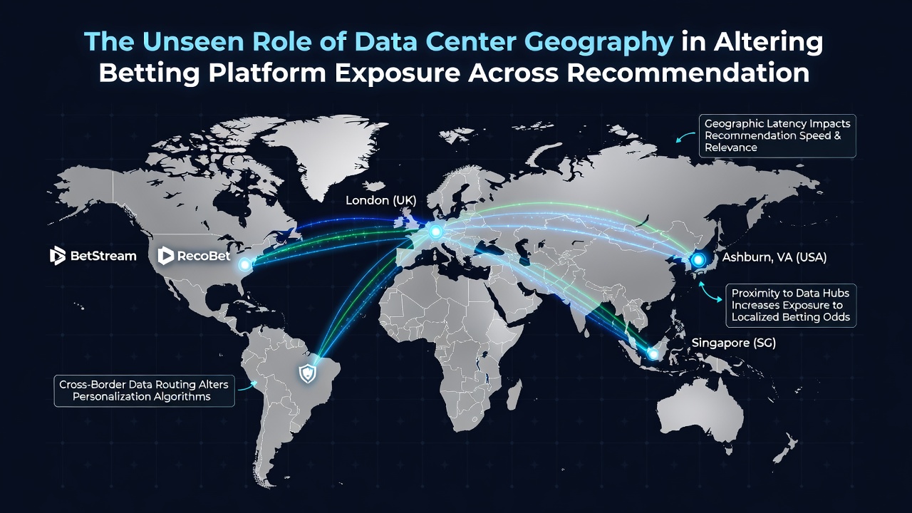 Network diagram illustrating data center connections and betting platform exposure routes